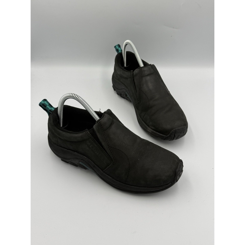 MERRELL Jungle Moc Nubuck Leather Slip-on Shoes Women's Size 7.5 Black J55992 - Picture 5 of 10